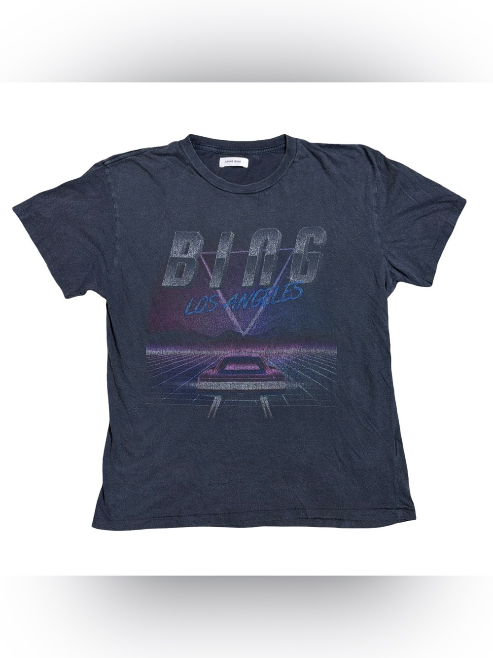 Anine Bing • Viper Vaporwave Distressed Graphic Tee Black S
